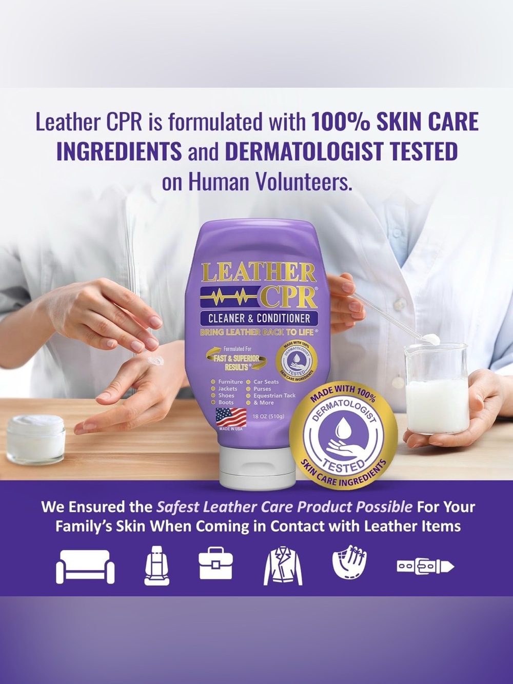 Brand New Leather CPR 18oz Cleaner Conditioner Car Seats Jacket Purse Tack - Picture 4 of 6